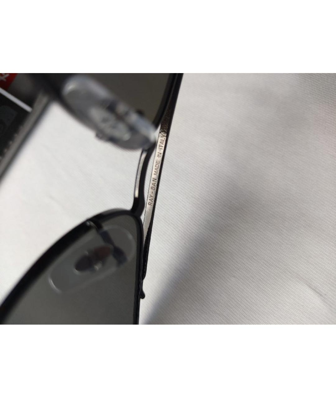 RAY BAN Черные металлические солнцезащитные очки, фото 3