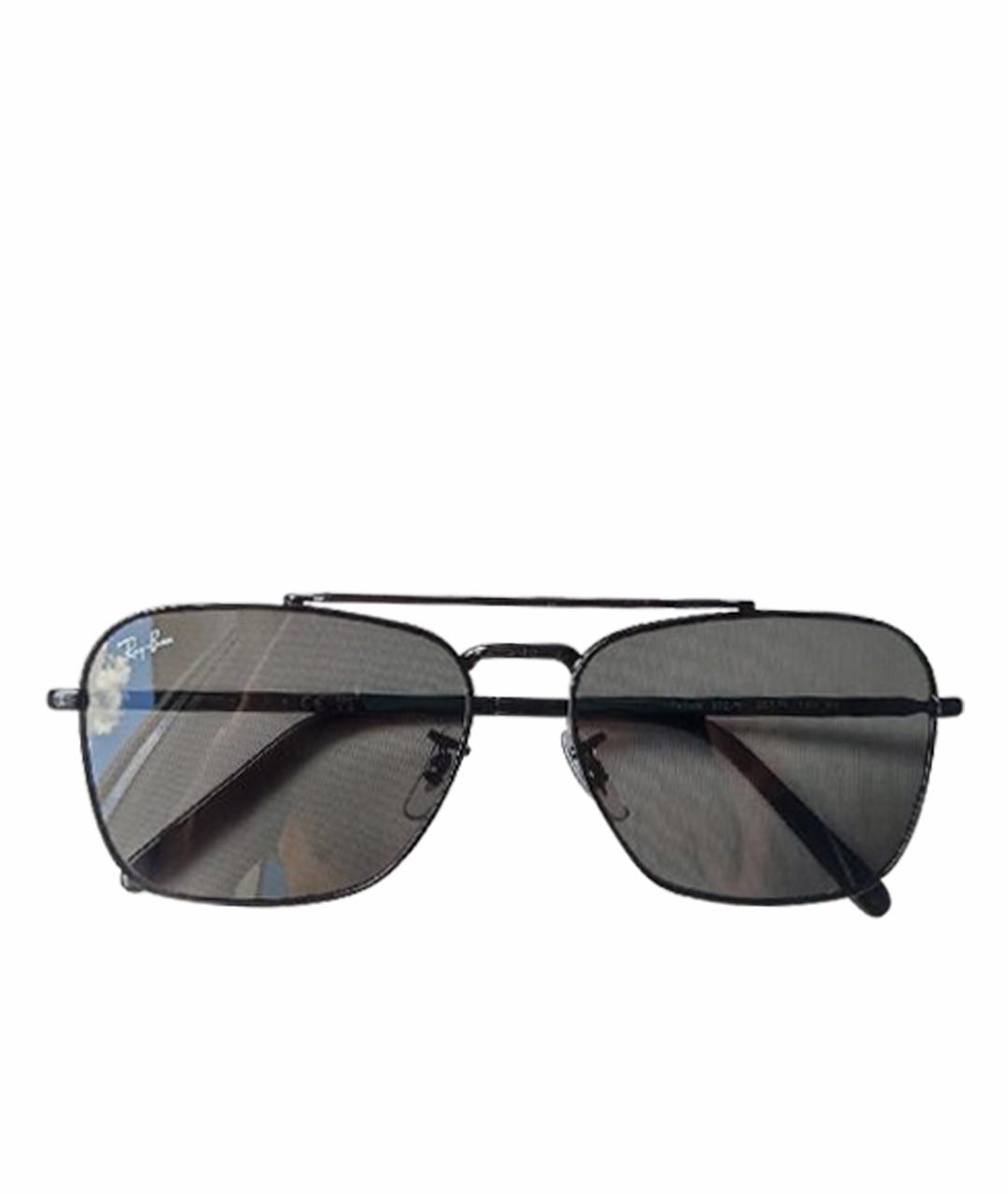 RAY BAN Черные металлические солнцезащитные очки, фото 1