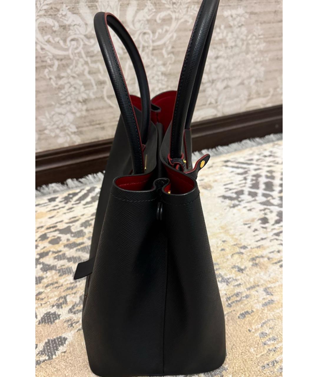 PRADA Черная кожаная сумка с короткими ручками, фото 2