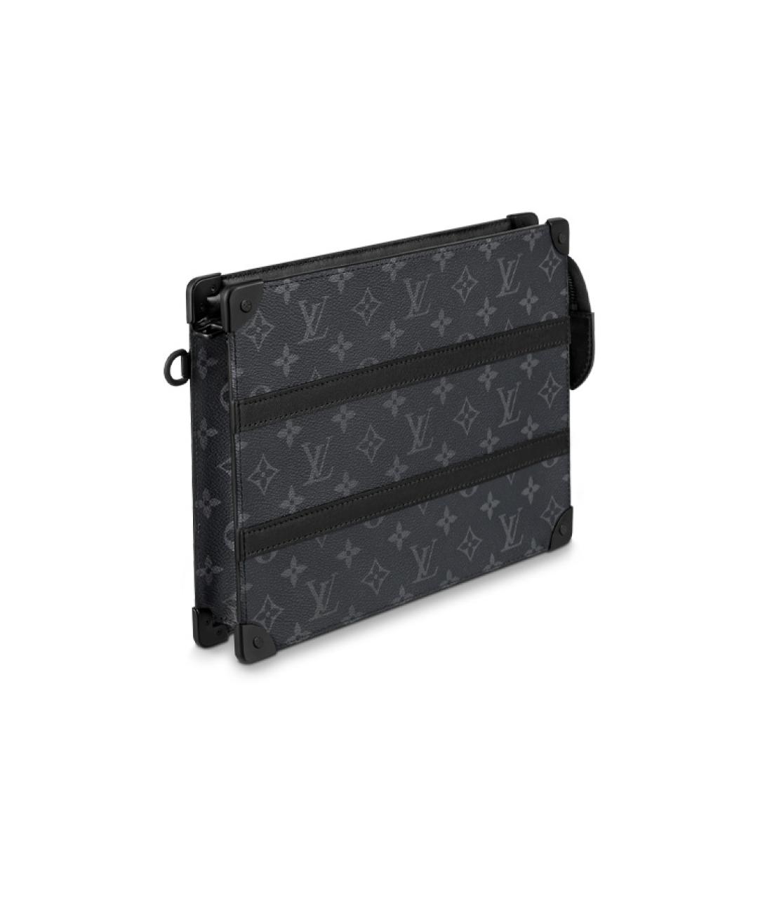 LOUIS VUITTON Антрацитовая папка для документов из канвы, фото 3