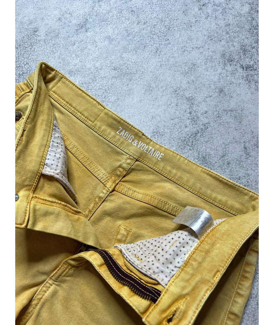 ZADIG & VOLTAIRE Желтые хлопко-эластановые шорты, фото 6
