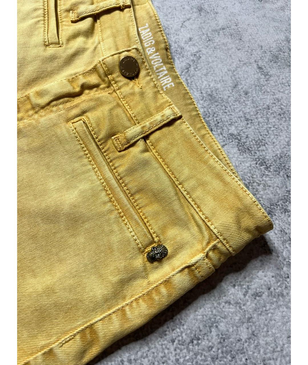 ZADIG & VOLTAIRE Желтые хлопко-эластановые шорты, фото 3