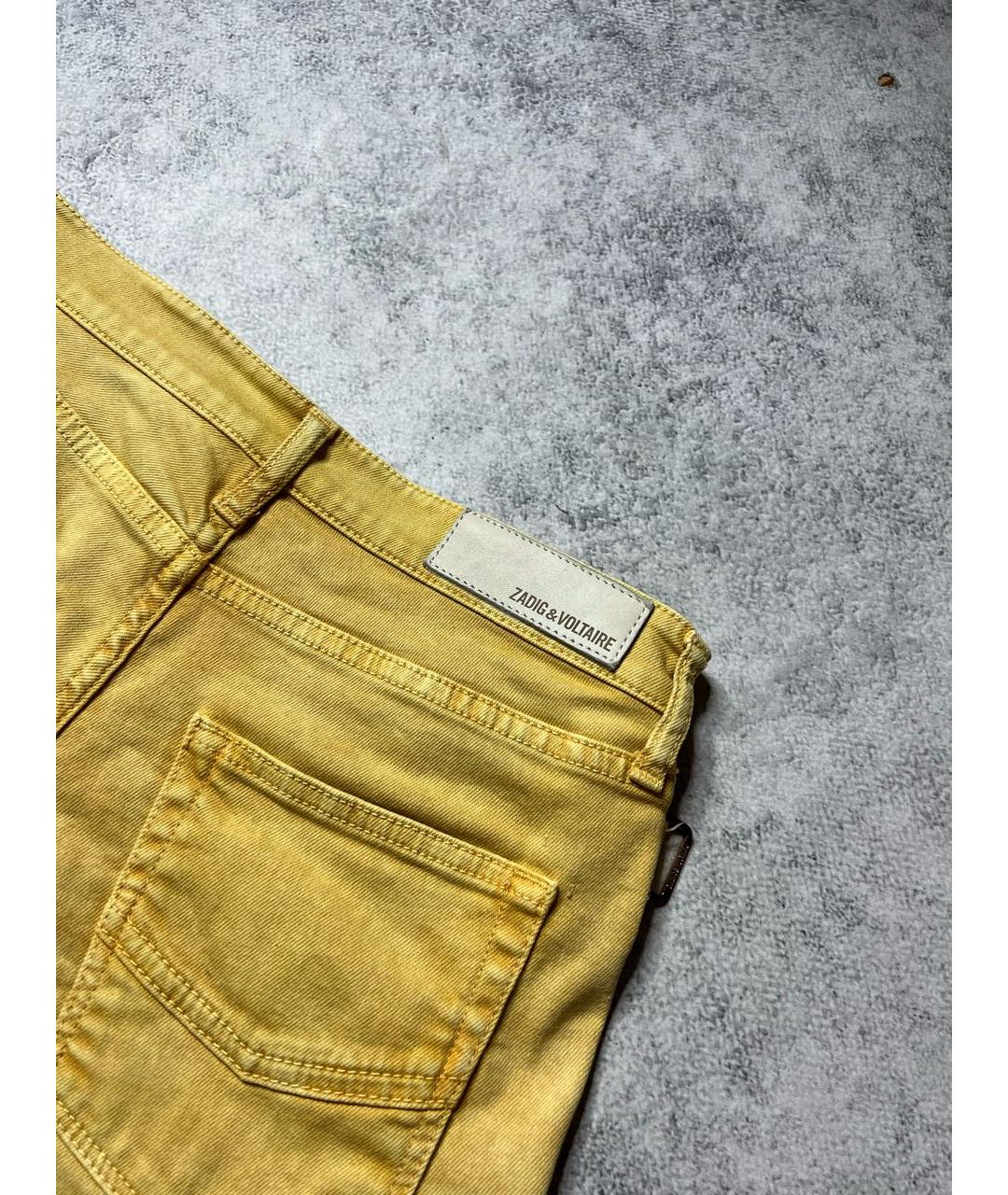 ZADIG & VOLTAIRE Желтые хлопко-эластановые шорты, фото 5