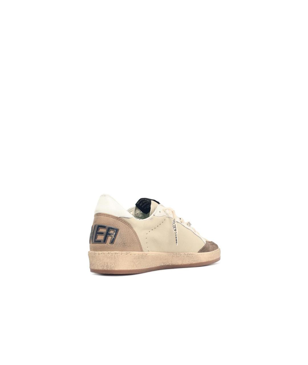 GOLDEN GOOSE Бежевые кожаные низкие кроссовки / кеды, фото 3