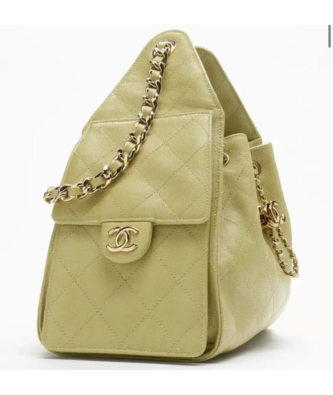 CHANEL Салатовая кожаная сумка через плечо, фото 2