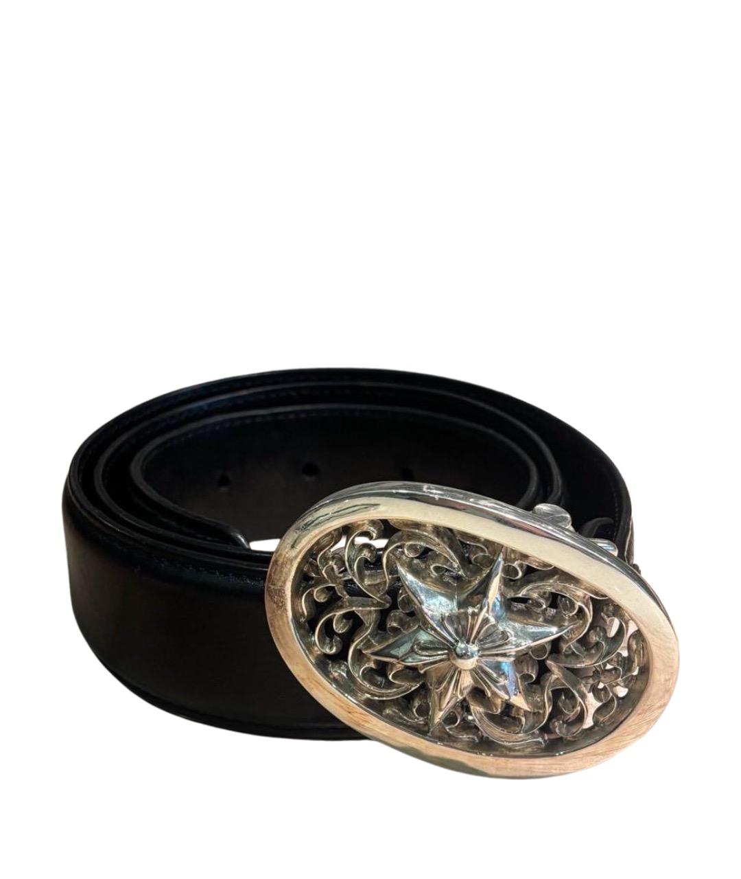 CHROME HEARTS Черный кожаный ремень, фото 1