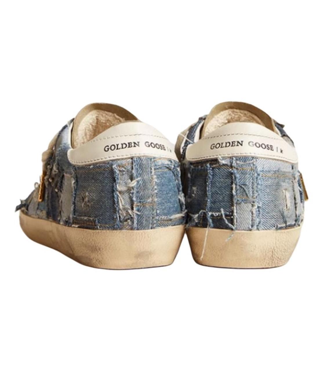 GOLDEN GOOSE Синие текстильные низкие кроссовки / кеды, фото 3