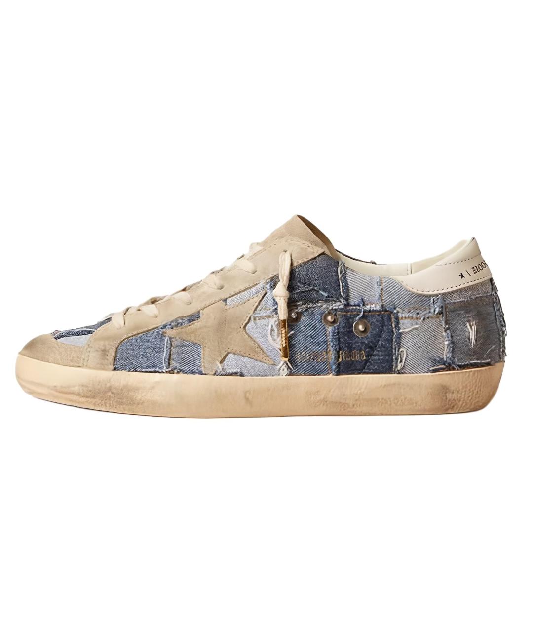 GOLDEN GOOSE Синие текстильные низкие кроссовки / кеды, фото 2
