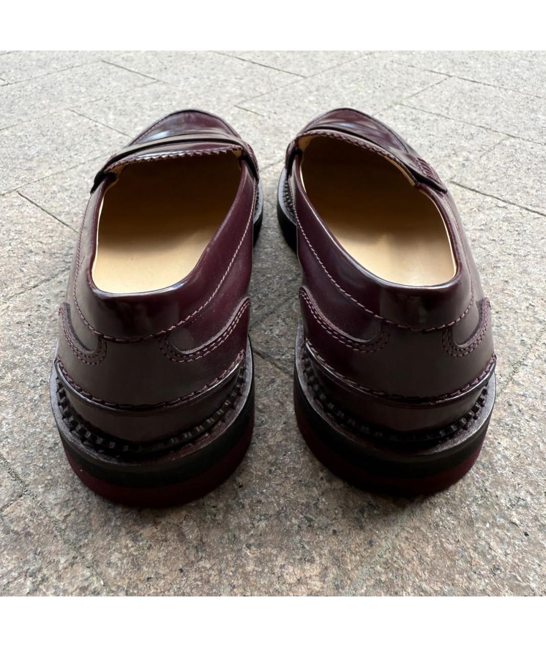 TOD'S Бордовые лоферы из лакированной кожи, фото 4
