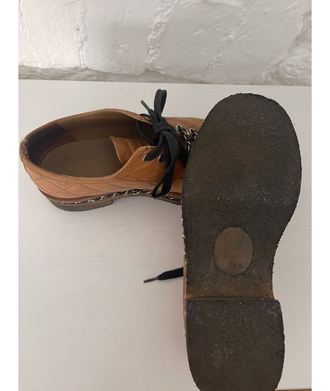 CHANEL PRE-OWNED Коричневые кожаные ботинки, фото 4