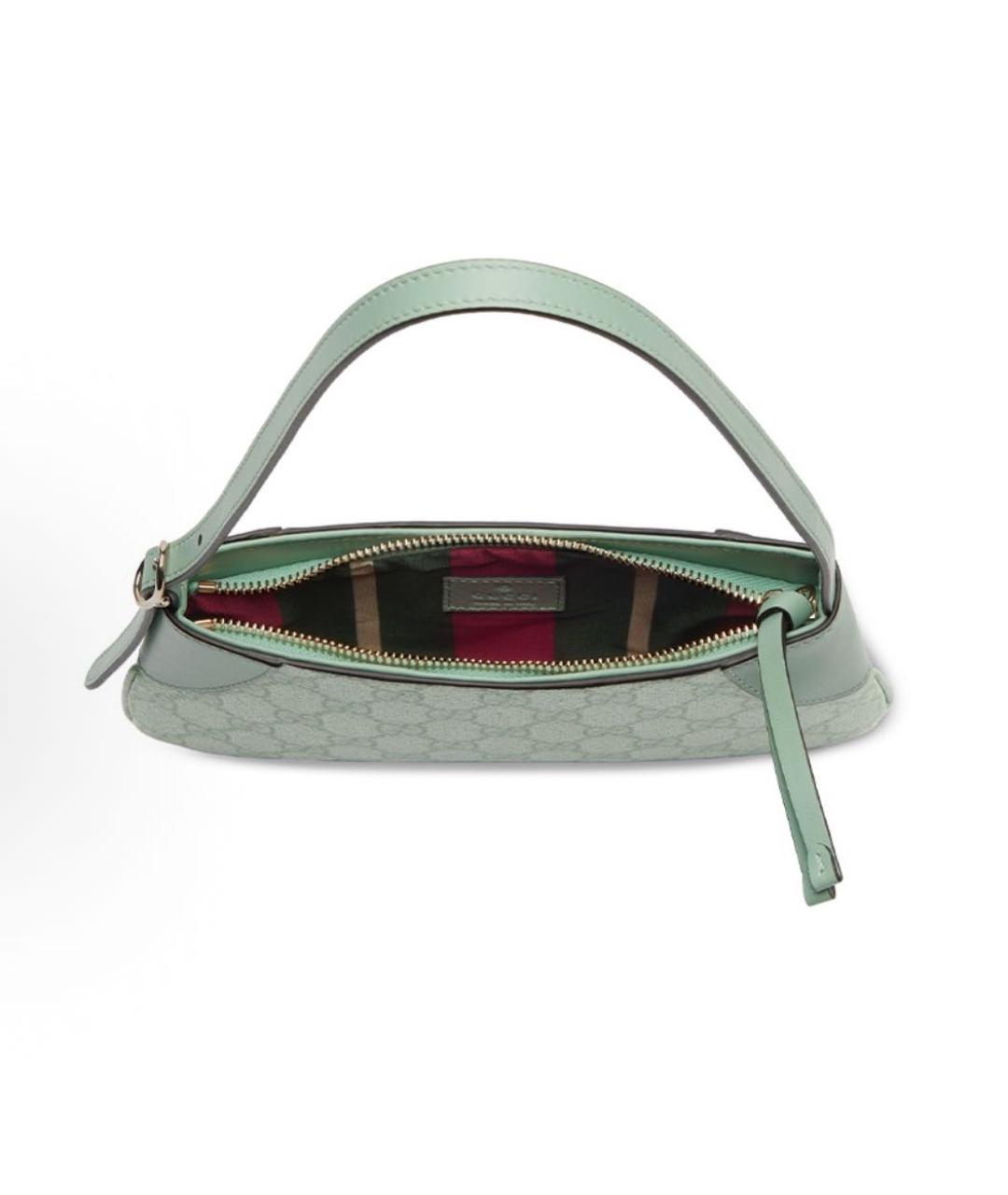 GUCCI Бирюзовая кожаная сумка через плечо, фото 4