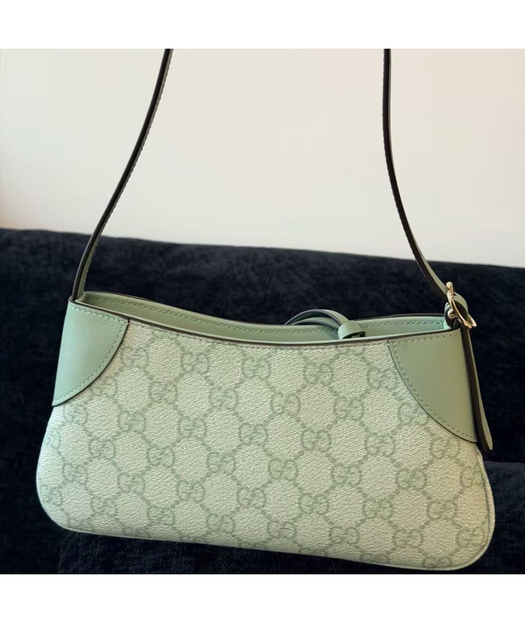GUCCI Бирюзовая кожаная сумка через плечо, фото 7