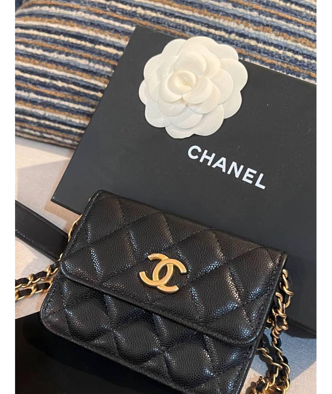 CHANEL Черная кожаная сумка через плечо, фото 4