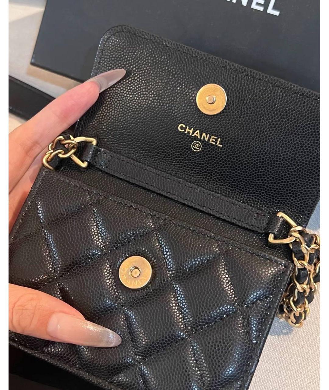 CHANEL Черная кожаная сумка через плечо, фото 3