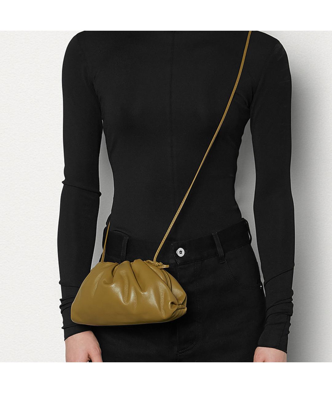 BOTTEGA VENETA Коричневая кожаная сумка через плечо, фото 4