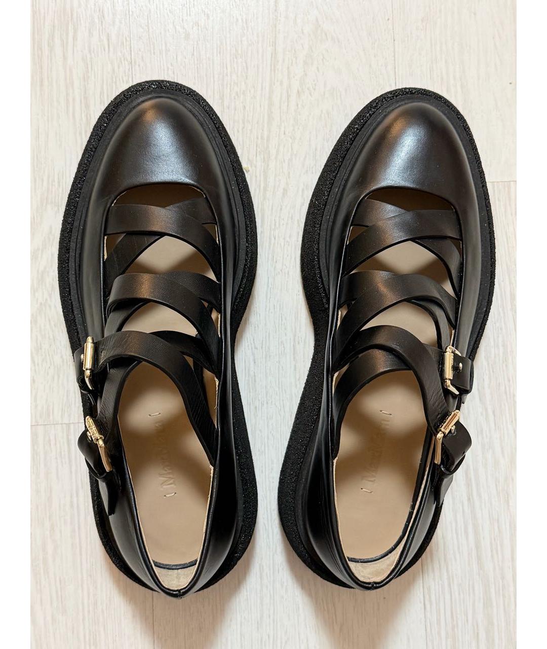 MAX MARA Черные кожаные туфли, фото 2