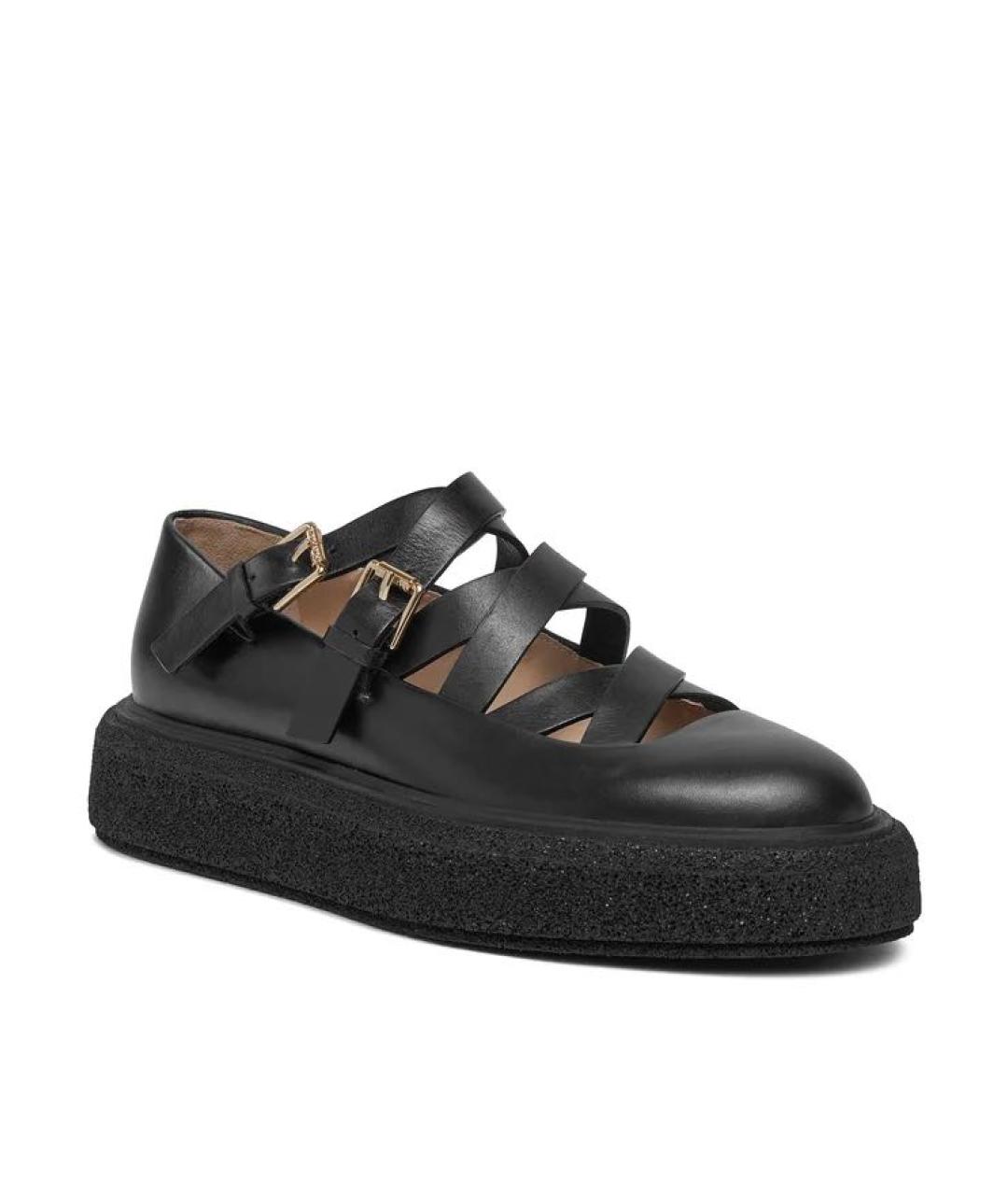 MAX MARA Черные кожаные туфли, фото 1