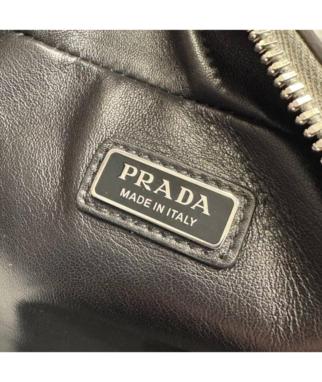 PRADA Серая барсетка из экзотической кожи, фото 4