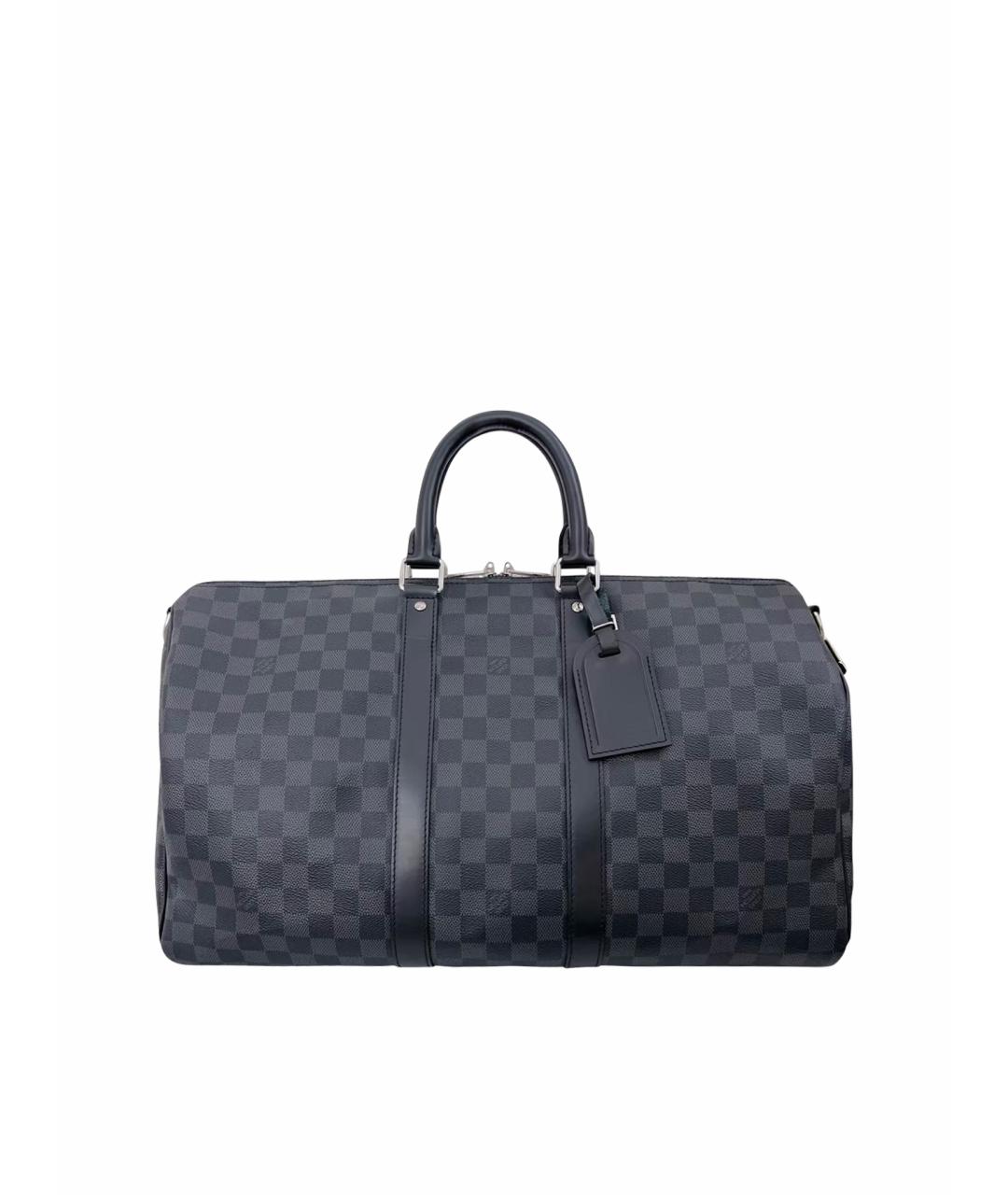 LOUIS VUITTON Черная канва дорожная/спортивная сумка, фото 1