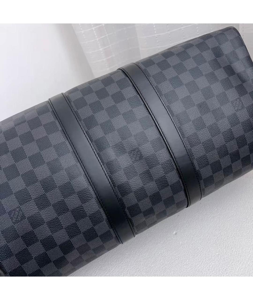 LOUIS VUITTON Черная канва дорожная/спортивная сумка, фото 3