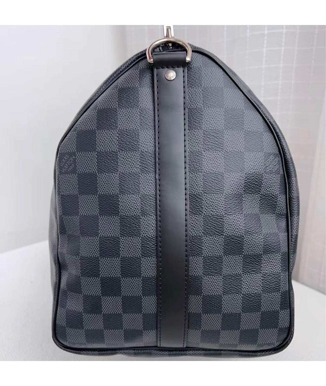 LOUIS VUITTON Черная канва дорожная/спортивная сумка, фото 5