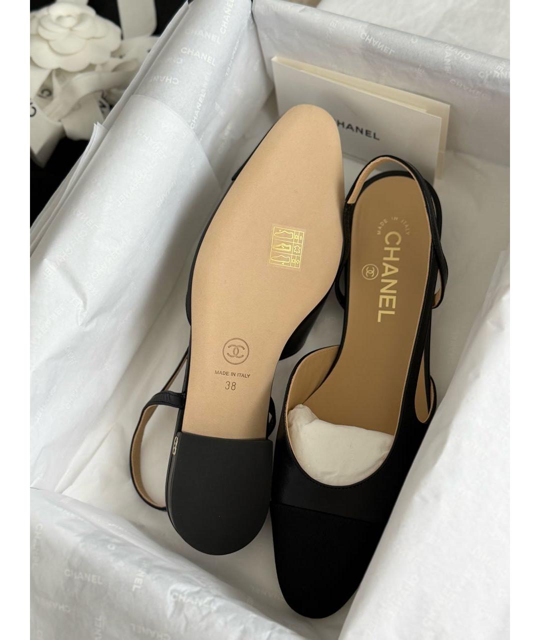 CHANEL Черные кожаные туфли, фото 3