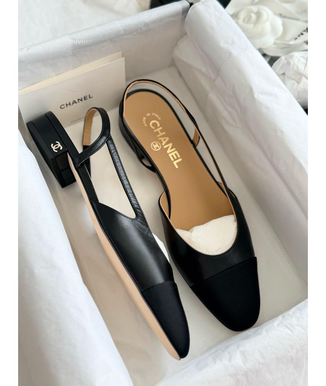 CHANEL Черные кожаные туфли, фото 2