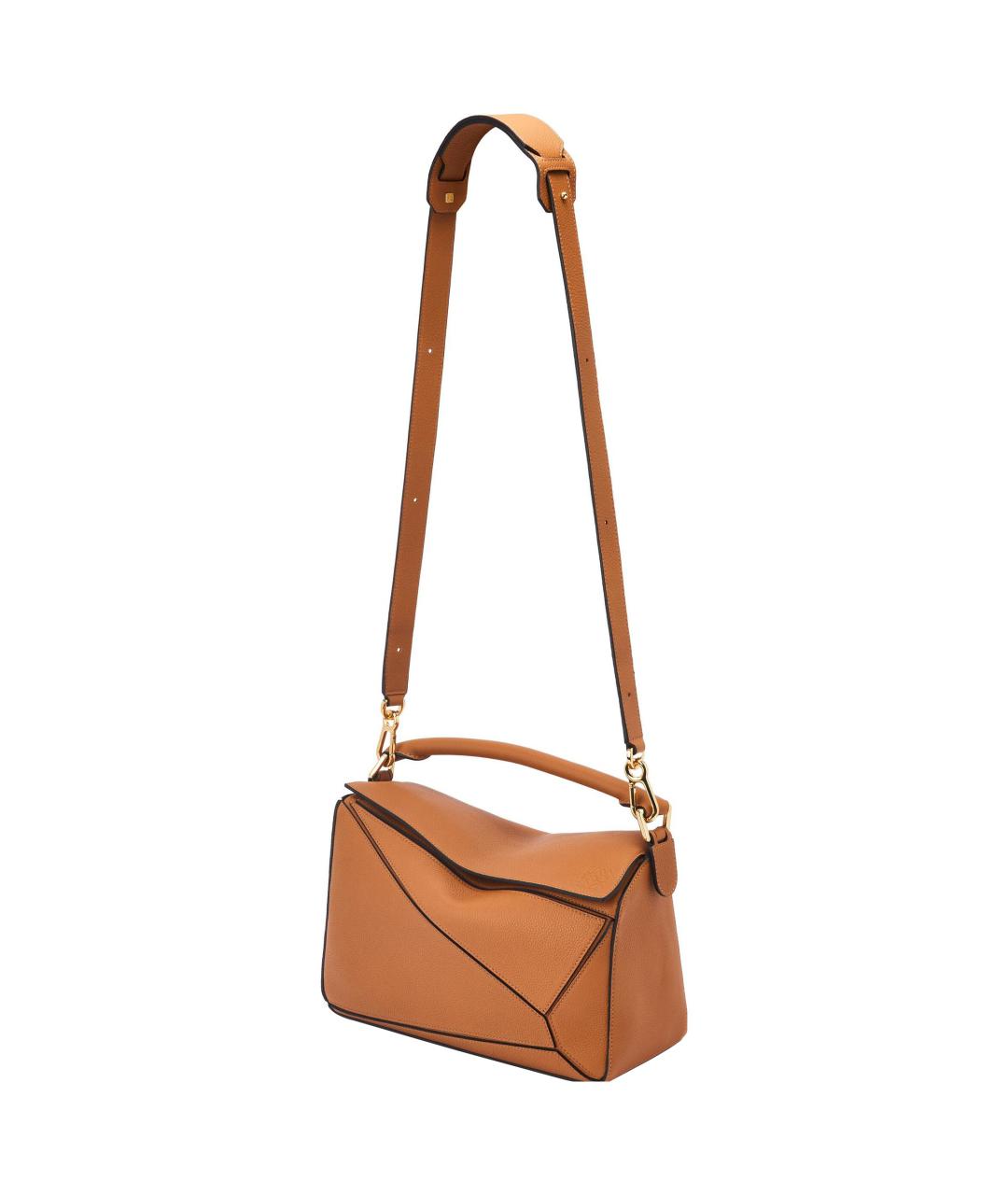 LOEWE Коричневая кожаная сумка через плечо, фото 2