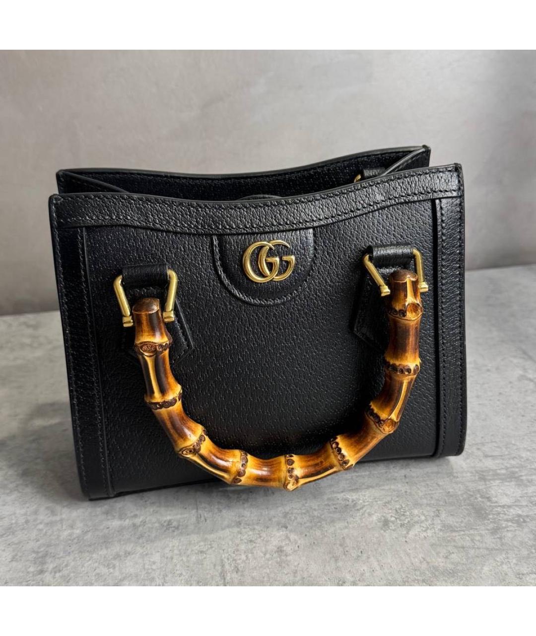 GUCCI Черная кожаная сумка через плечо, фото 2