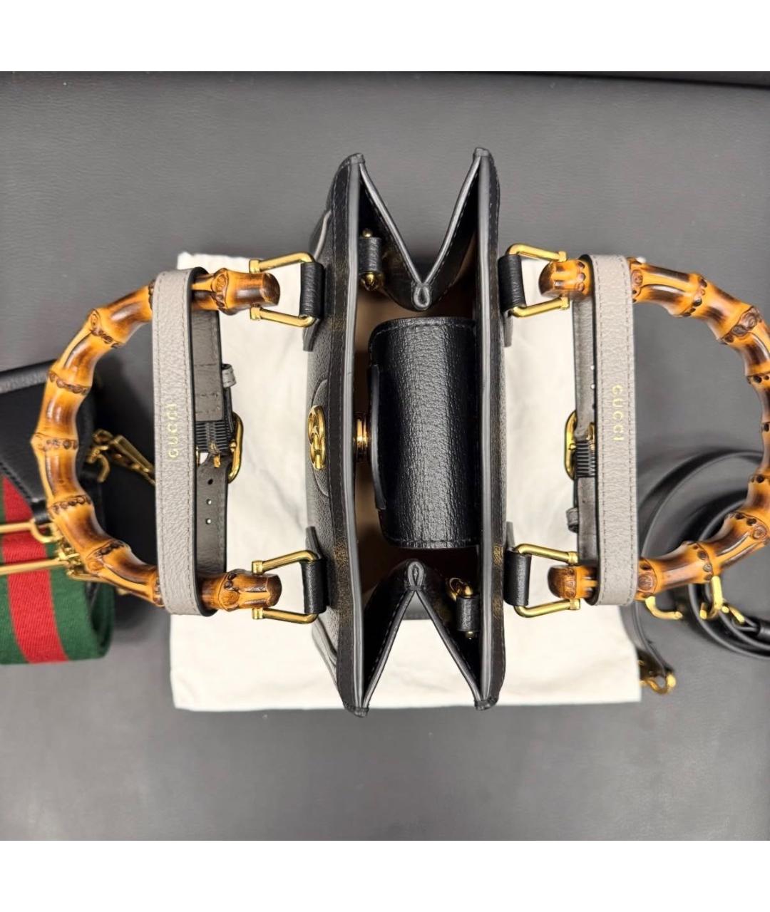 GUCCI Черная кожаная сумка через плечо, фото 8
