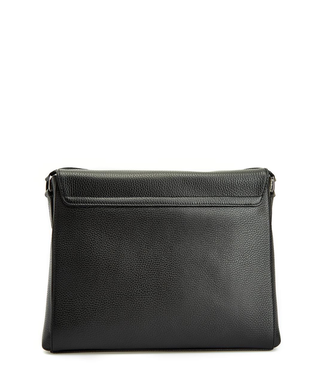 SANTONI Черная кожаная барсетка, фото 5