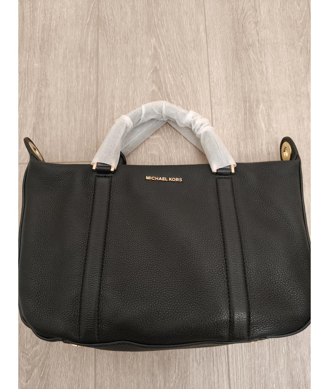 MICHAEL KORS Антрацитовая кожаная сумка через плечо, фото 2