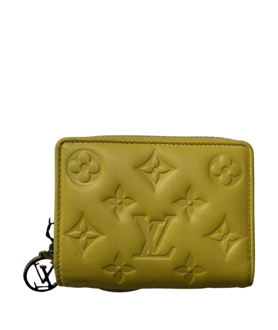 LOUIS VUITTON Желтый кожаный кошелек, фото 1