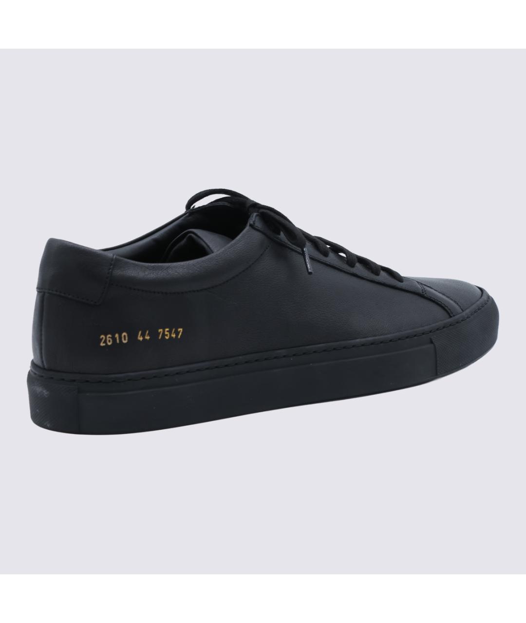 COMMON PROJECTS Черные кожаные низкие кроссовки / кеды, фото 3