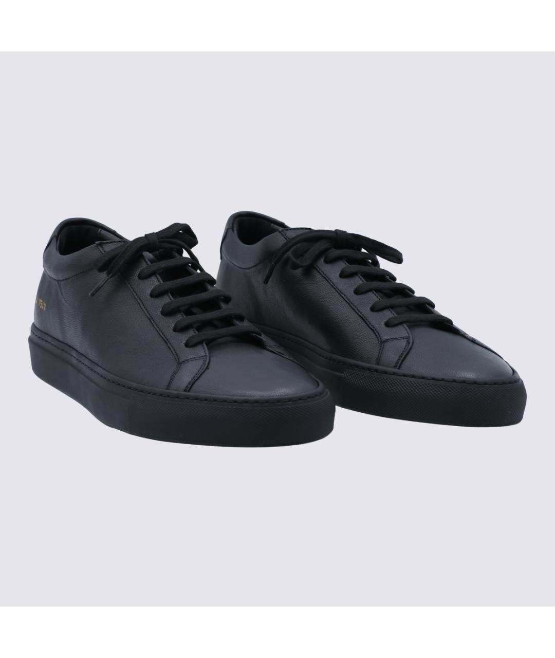 COMMON PROJECTS Черные кожаные низкие кроссовки / кеды, фото 2