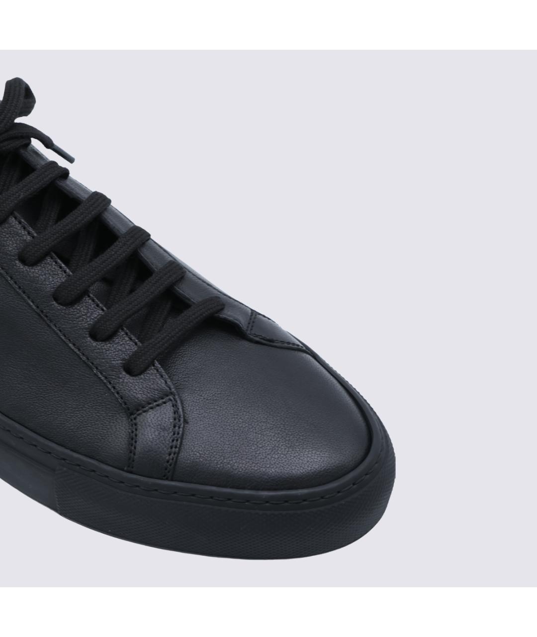 COMMON PROJECTS Черные кожаные низкие кроссовки / кеды, фото 4