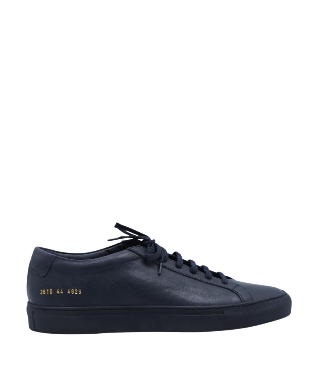 COMMON PROJECTS Темно-синие кожаные низкие кроссовки / кеды, фото 1