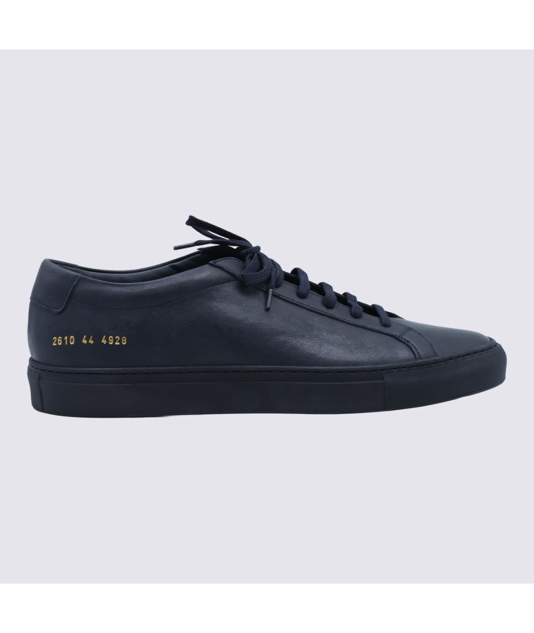 COMMON PROJECTS Темно-синие кожаные низкие кроссовки / кеды, фото 5