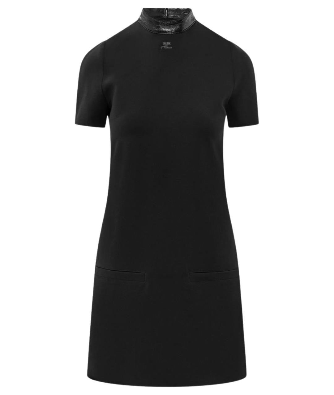 COURREGES Черное полиэстеровое повседневное платье, фото 1