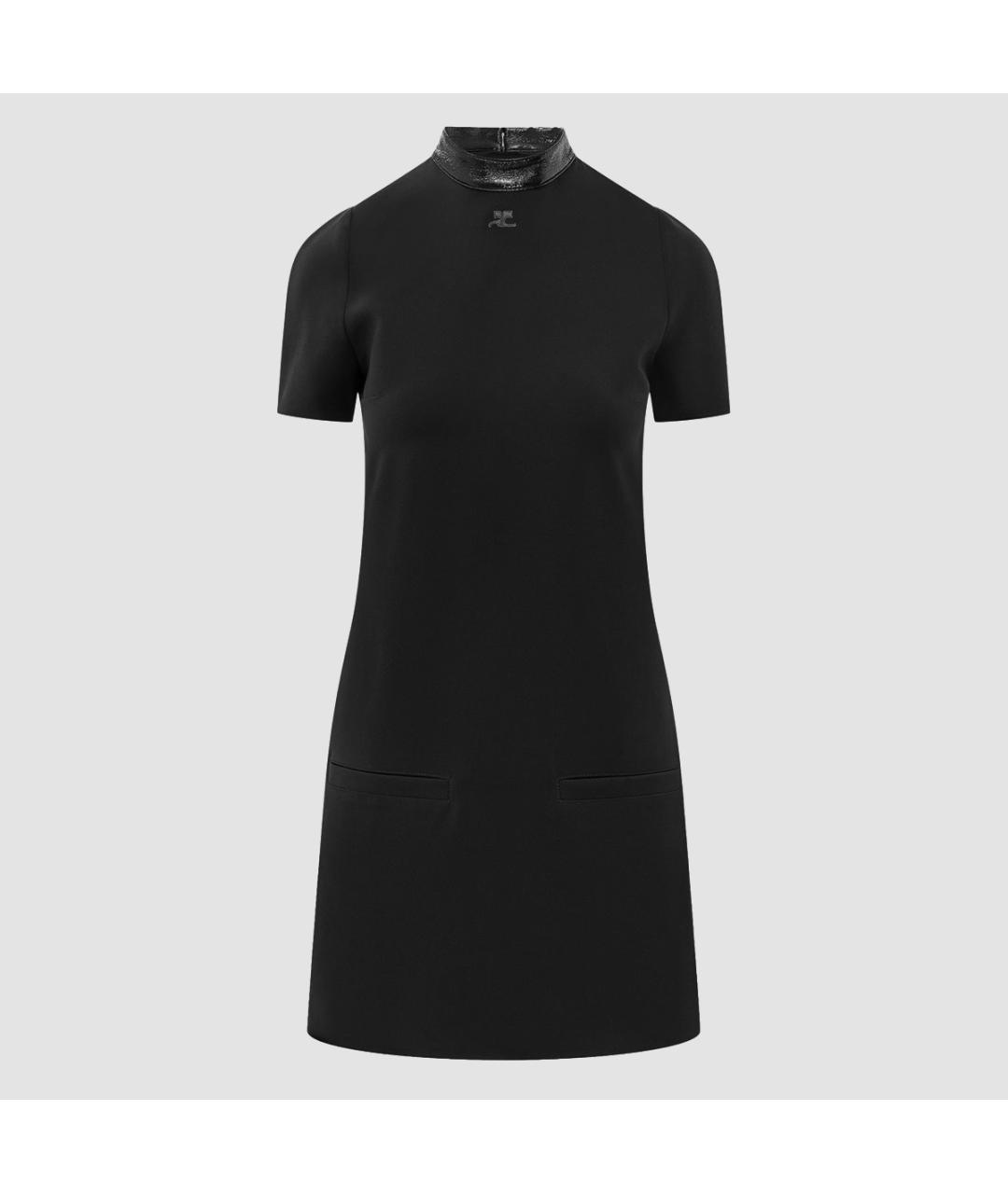 COURREGES Черное полиэстеровое повседневное платье, фото 3