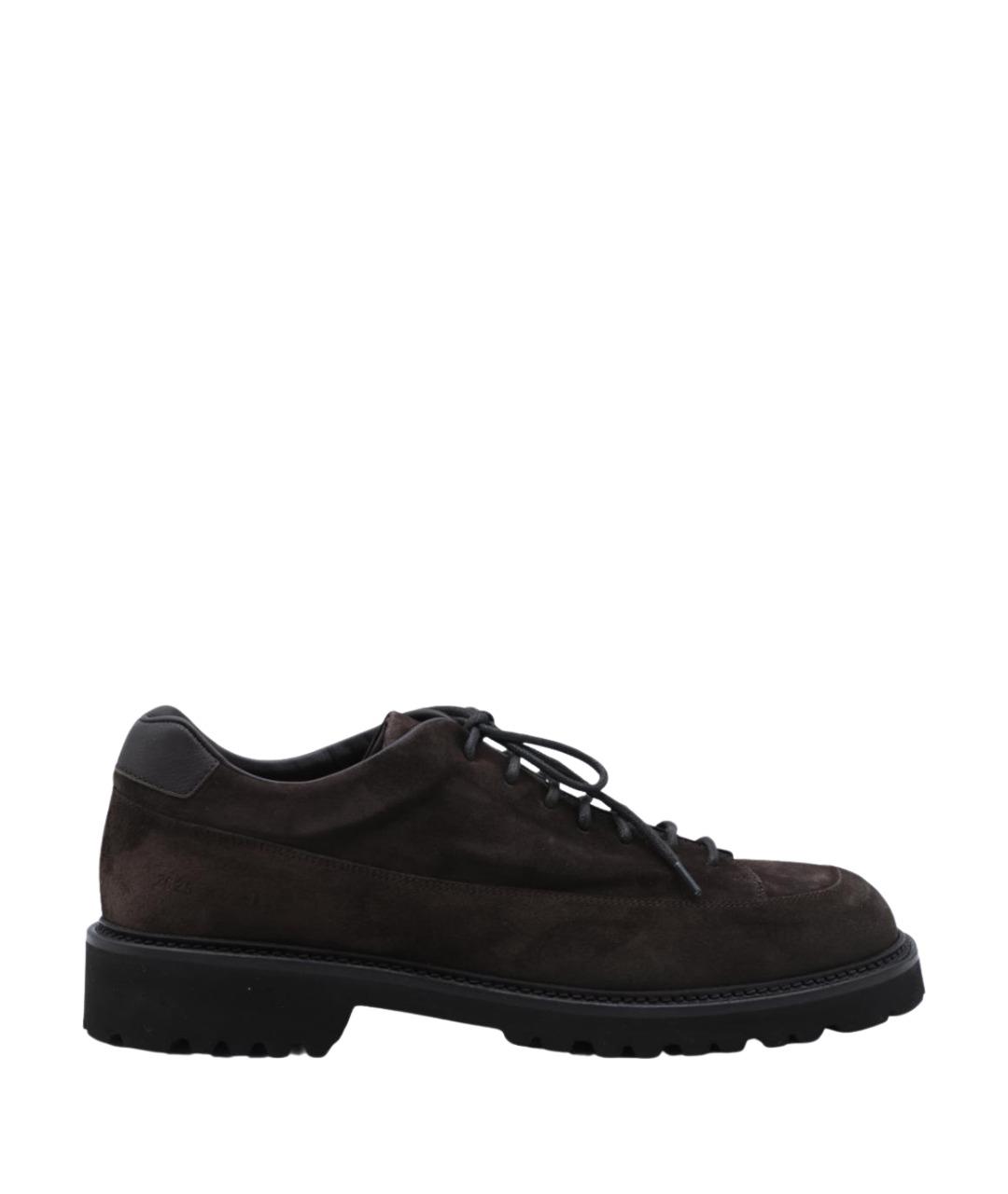 COMMON PROJECTS Коричневые кожаные низкие ботинки, фото 1