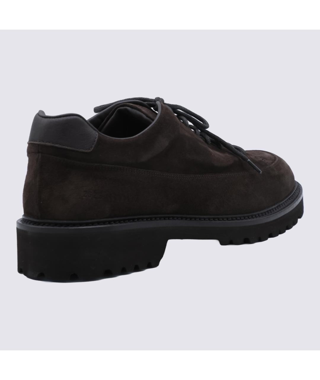 COMMON PROJECTS Коричневые кожаные низкие ботинки, фото 3