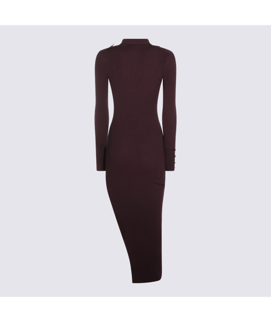 COURREGES Бордовое вискозное повседневное платье, фото 2