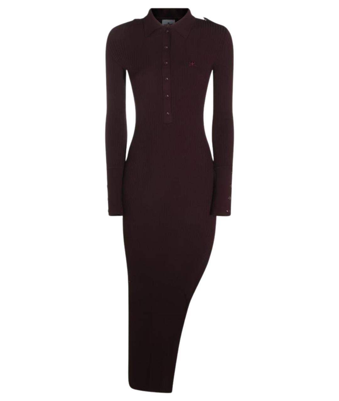 COURREGES Бордовое вискозное повседневное платье, фото 1
