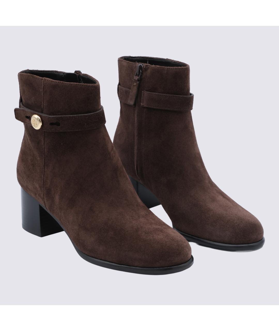 TORY BURCH Коричневые замшевые ботильоны, фото 2