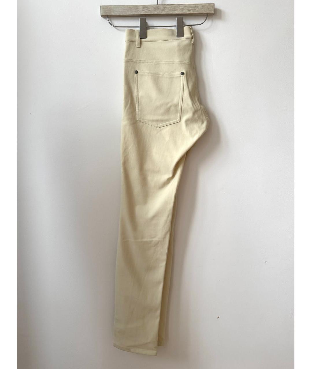 ANN DEMEULEMEESTER Белые хлопковые повседневные брюки, фото 5