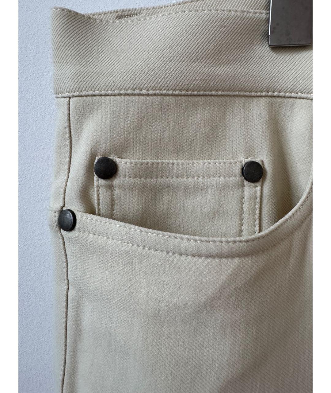 ANN DEMEULEMEESTER Белые хлопковые повседневные брюки, фото 4