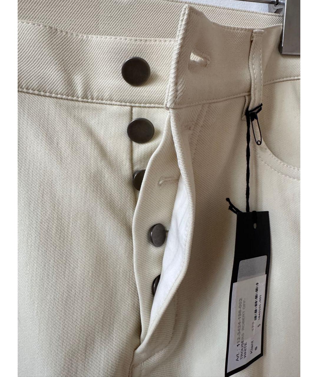 ANN DEMEULEMEESTER Белые хлопковые повседневные брюки, фото 3