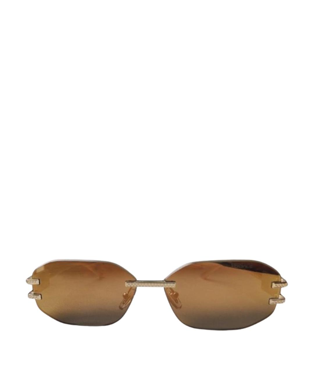 VERSACE Золотые металлические солнцезащитные очки, фото 1