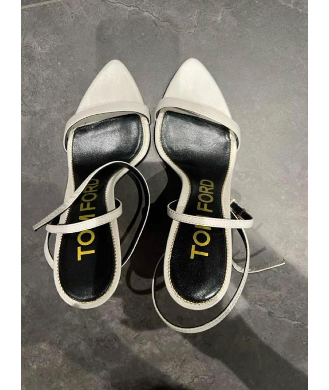 TOM FORD Белые кожаные босоножки, фото 4